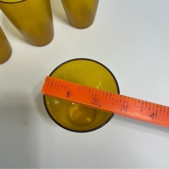 Vintage Amber Gold Cups Set of 4 restaurant style - Picture 6 of 9
